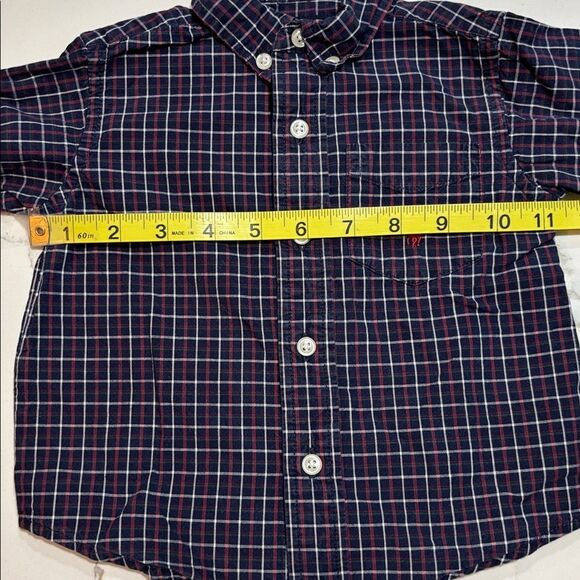 Ralph Lauren | Infant Boys Navy Plaid Button Down 100% Cotton Dress Shirt - Picture 11 of 15
